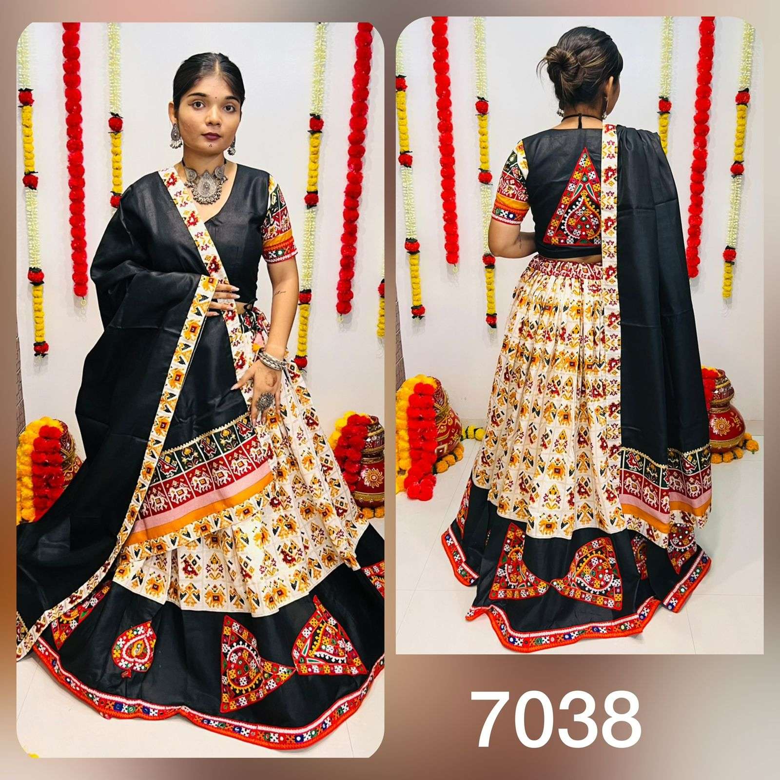 aawiya navratri special traditional chaniya choli collection 2023 rajwadi vol 7 series 7036 to 7048 pure cotton silk navratri chaniya choli collection 2