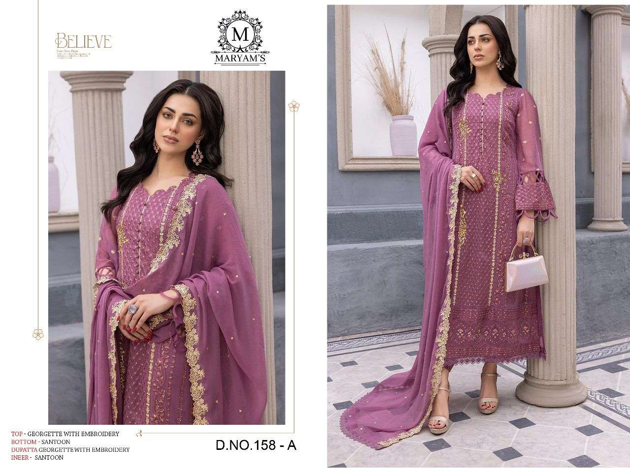 exclusively pakistani festive n party wear collection  maryams design number 158 georgette with sequence embroidery work pakistani suit heavy embroidery  