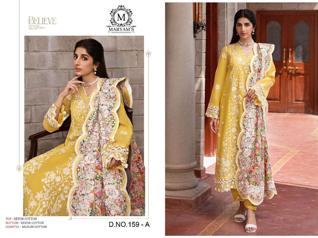 pakistani festive n party wear collection maryams 159 reyon with cotton thread embroidery work and sequence work pakistani suit heavy embroidery work 