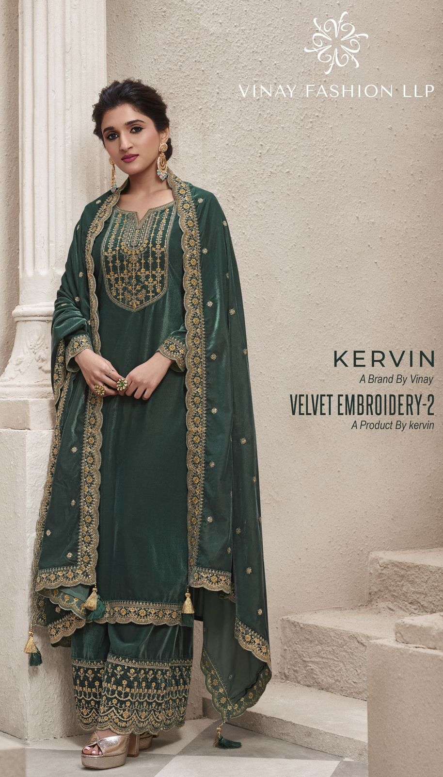 vinay fashion llp catalogue kervin velvet embroidery 2 series 65941 to 65946 meena embroidered velvet designer heavy embroidery velvet suit collection 