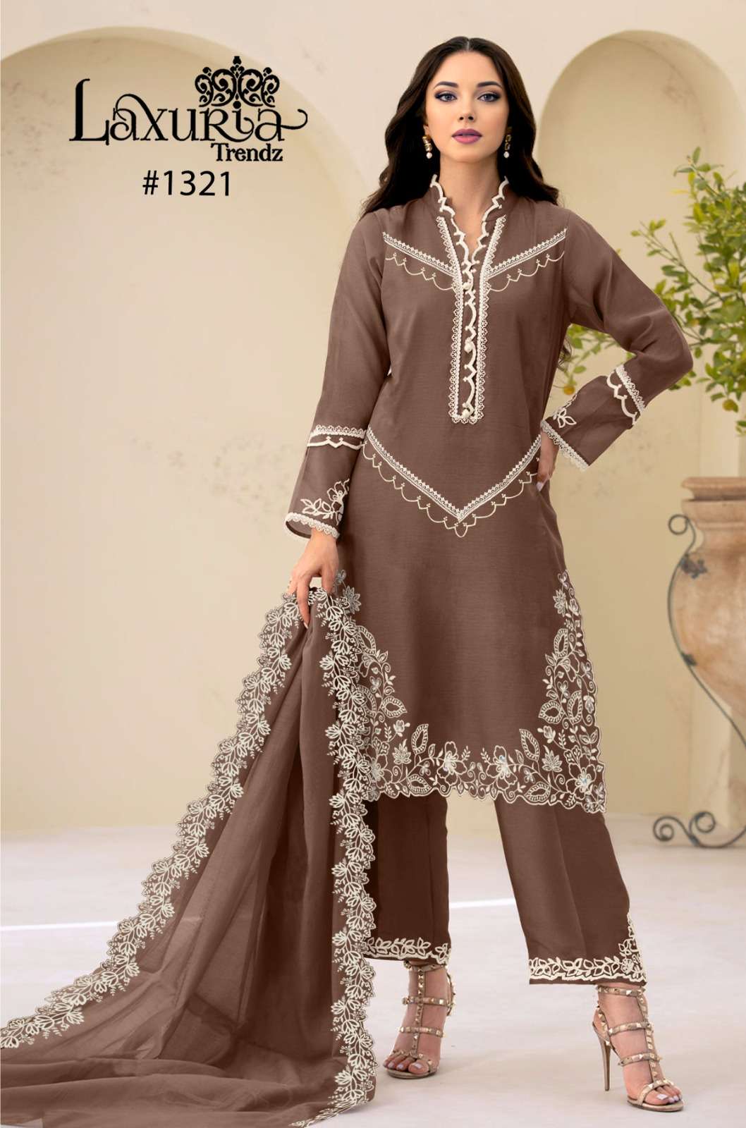 laxuria trendz design number 1321 festival special collection  new handwork collction kurti with pant n duptta pakistani readymade suit collection 