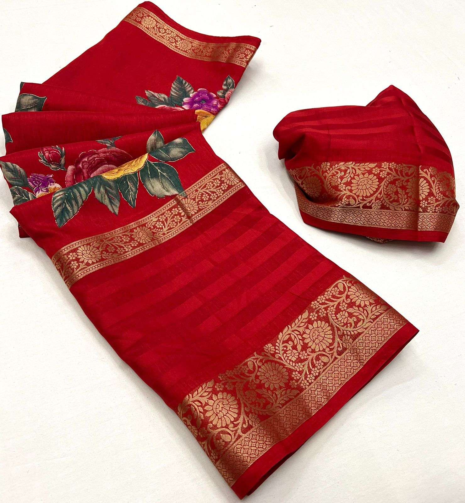 catalogue dora fabric soft silk base dolla silk fabric with jaquard weaving big border with running blouse saree collection   