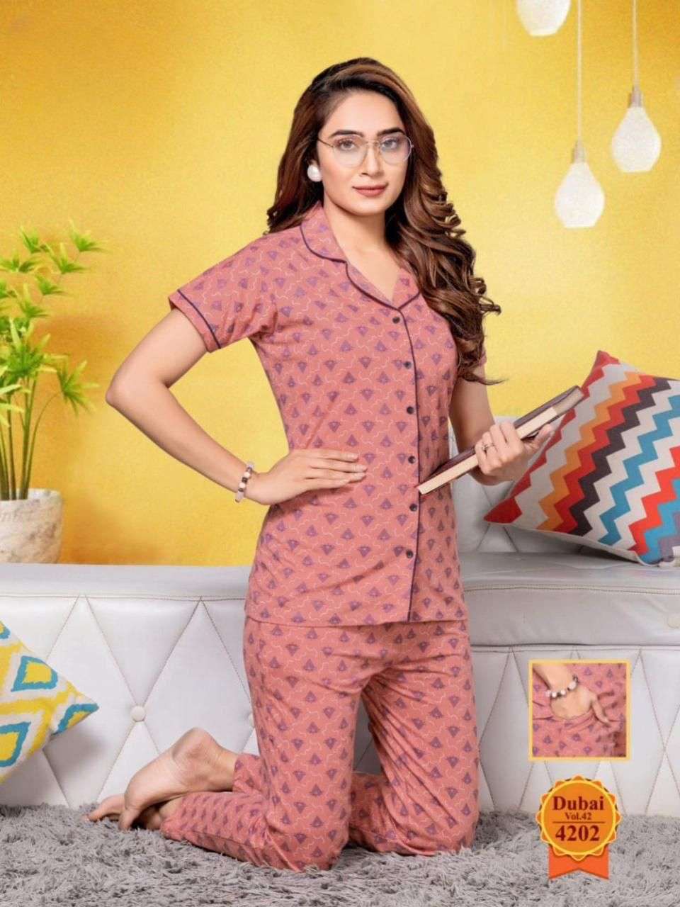 dubai sleepwell night dress for women hosiery cotton shirt night suit shirt and pyjama stylish night suit for women comfortable shirt night suit in affordable price  