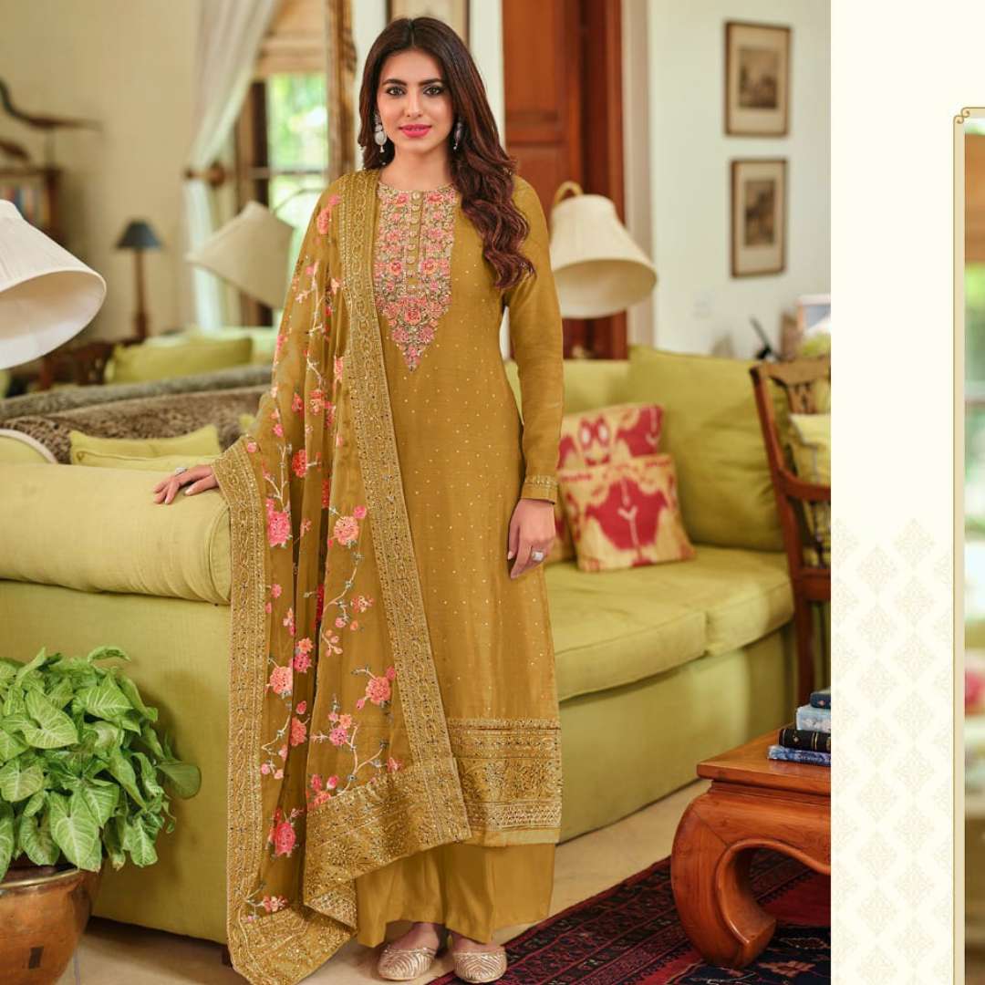 eba lifestyle nyra vol 3 hit list top pure maheshwari viscose silk with hevey emboidery duppta organza with hevey embroidery semi stiched partywear suit  