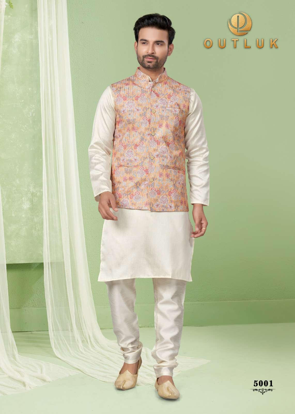 mens wear kurta pyjama outluk added wedding collection series new designs in modi jacket kurta pajama catalogue name outluk wedding collection vol 5 