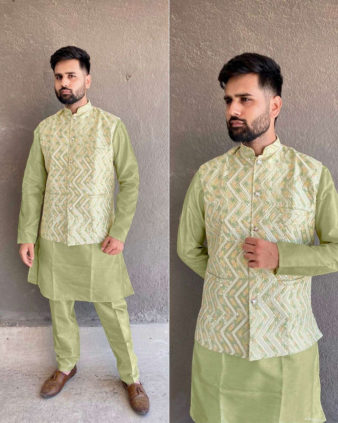 mens wear kurta pyjama with koti manyavar kurta  pant  koti set ready to wear in best 7 trending colour mens wear kurta pyjama  