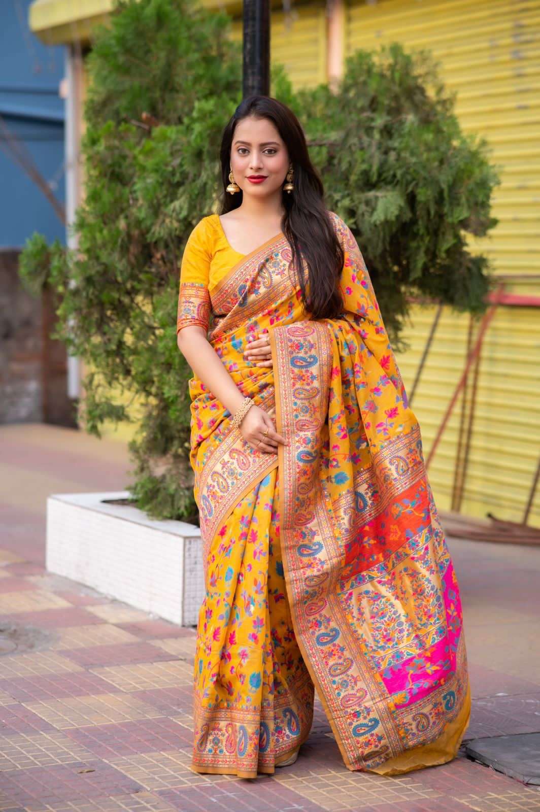never end style its kashmiri pasmina kachi work new colour range new shades saree collection designer saree collection 