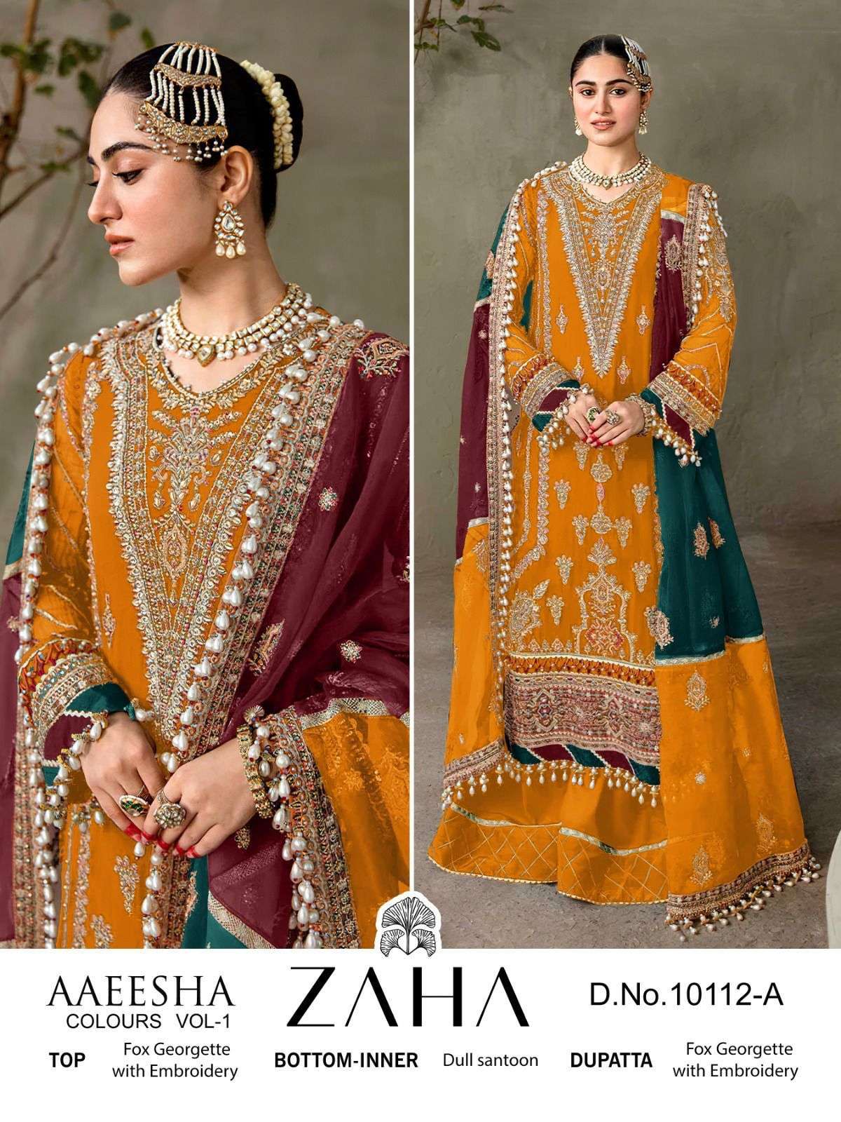 pakistani concept zaha n al khushbu pakistani branded suit designer partywear heavy embroidery pakistani suit collection in wholesale price  