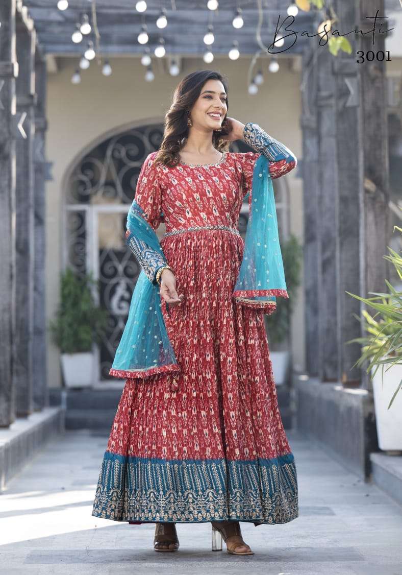 New Designer Party Wear Look Chinon Cotton Gown at Rs 1149/piece