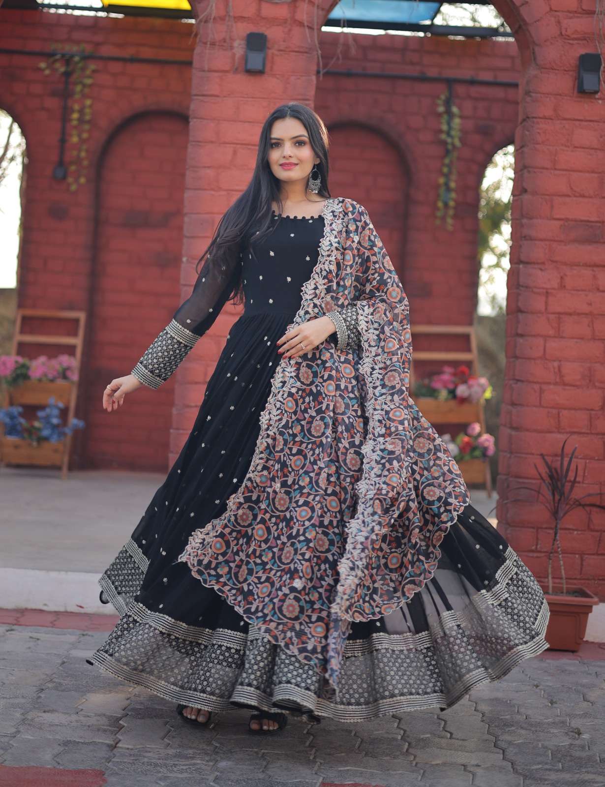 design number ka 1024 premium designer readymade gown collections gown with dupatta designer gown is luxury clothing considered to be high quality made by zari thread n sequins embroidery gown 