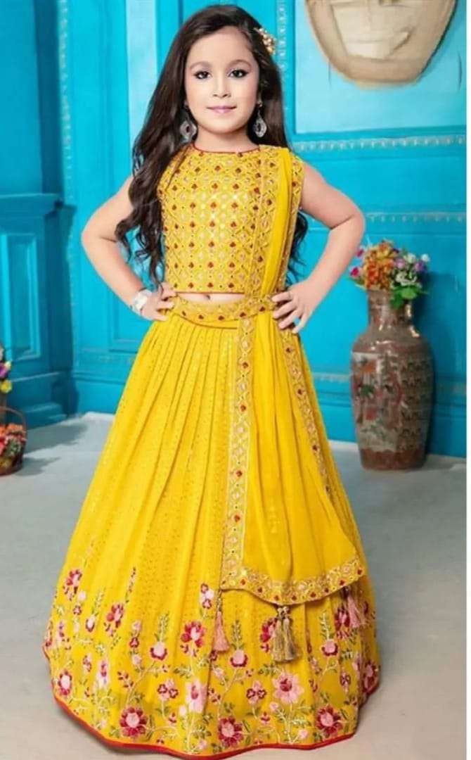 kids wear girls wear lehenga 2 year to 15 year girls trending sequins embroidered with beautiful printed work  stitched lehenga blouse with dupatta for festive season 