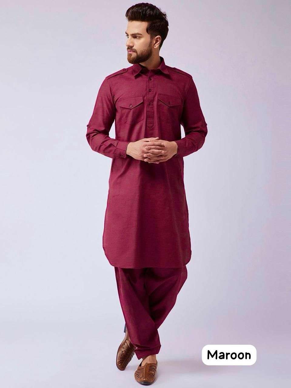 pathani vol 1 full stitched pathani kurta with salwar bottom in 8 colours fabric heavy cotton slub size available m to xxl mens wear kurta pyjama  