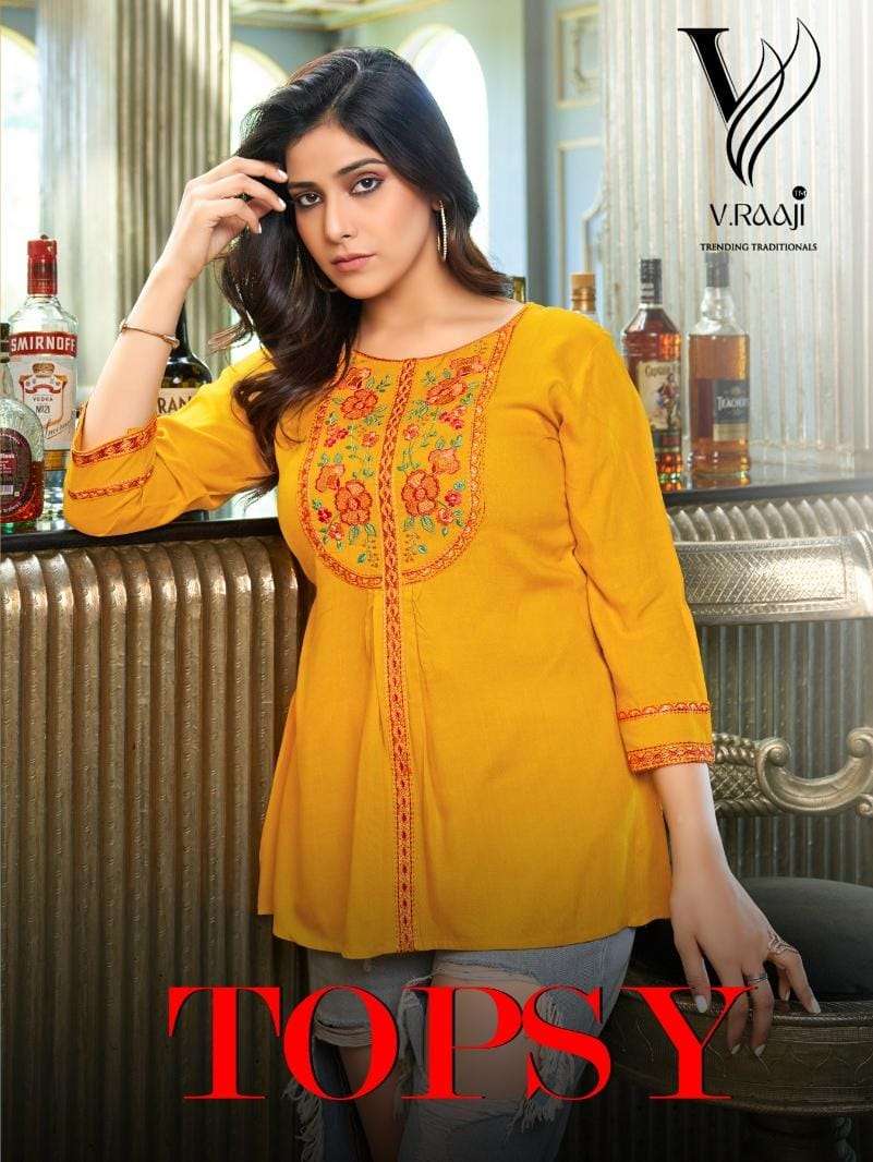 western stylish tops collection v raaji launched new short top catalogue item topsy fabrics viscose rayon stylish western tops collection  
