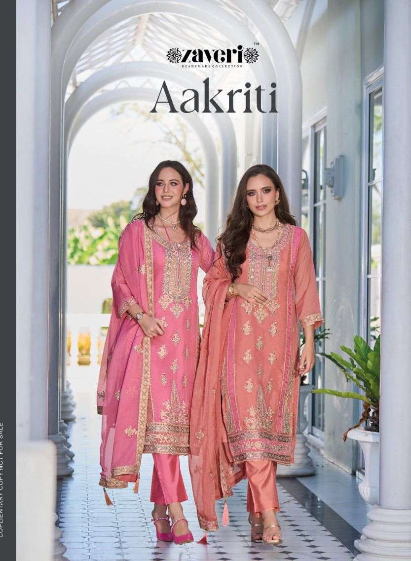 zaveri catalogue aakriti series 1273 to 1274 top heavy organza with fancy embroidery daimond work bottom heavy silk duppta heavy organza with embroidery work readymade suit m to 3xl size 
