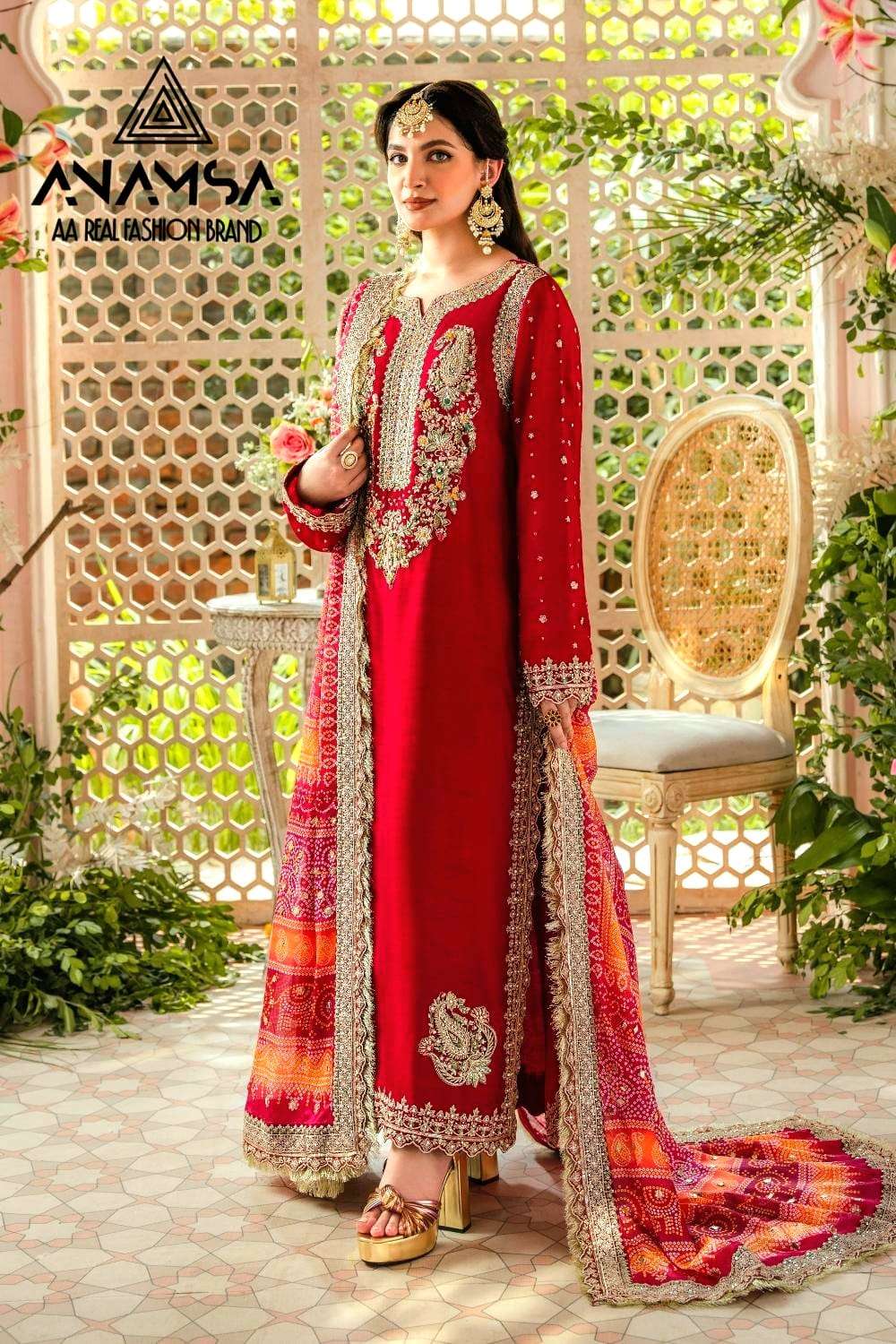 anamsa 7773 new launching semi stitched anamsa 263  heavy pure georgette with heavy embroidered very beautiful design and sequence work high quality material pakistani suit 