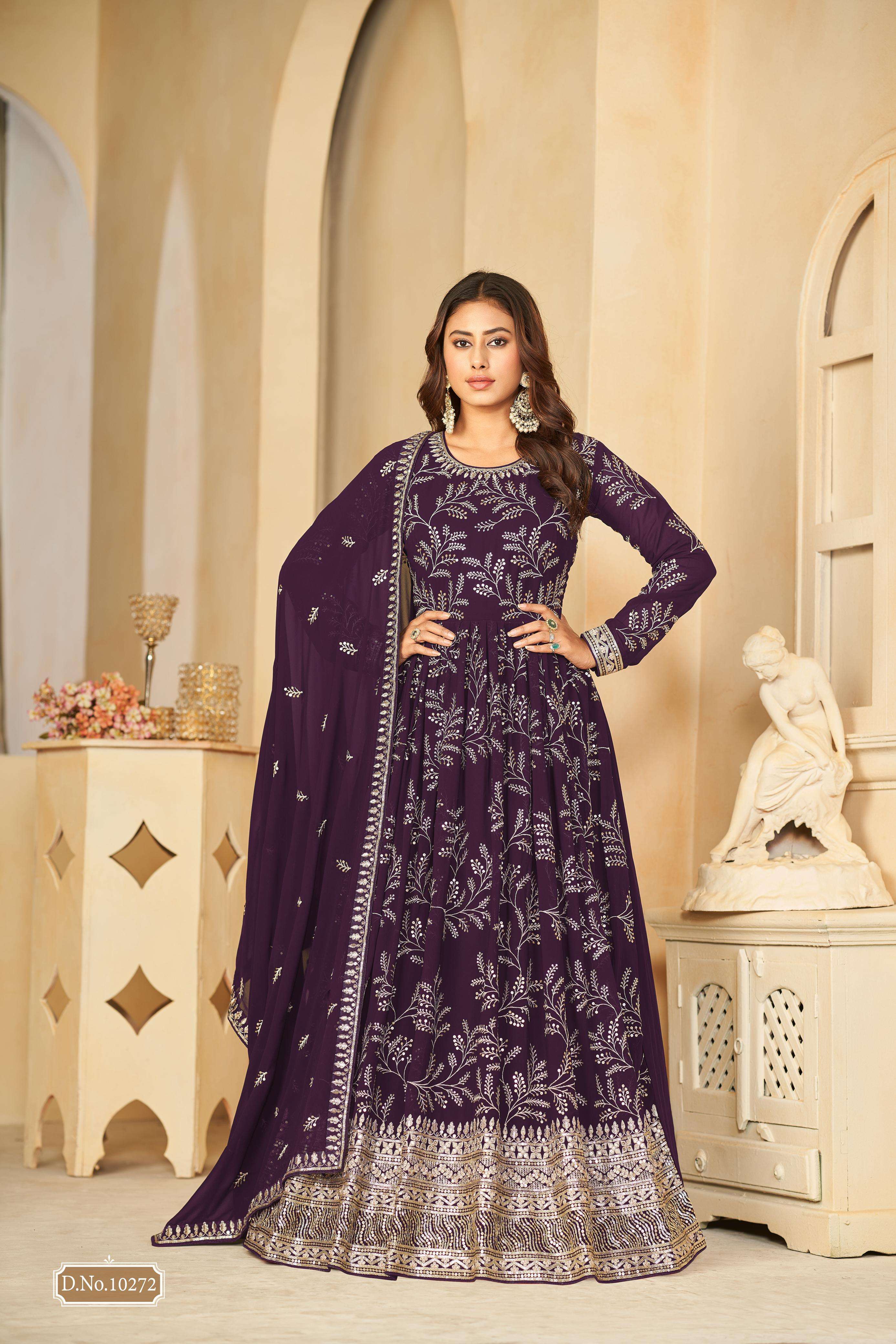 anjuba vol 127 series 10270 to 10274 designer partywear heavy embroidery full embroidery partywear anarkali gown suit collection 