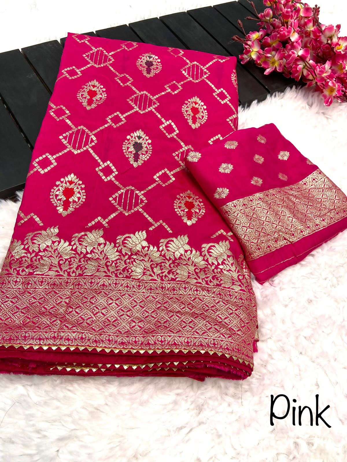 arrivals in weaving meenakari details heavy viscose saree with beautiful jacqaurd weaving work with meenakari design n attractive rich piping blouse running weaving blouse saree  