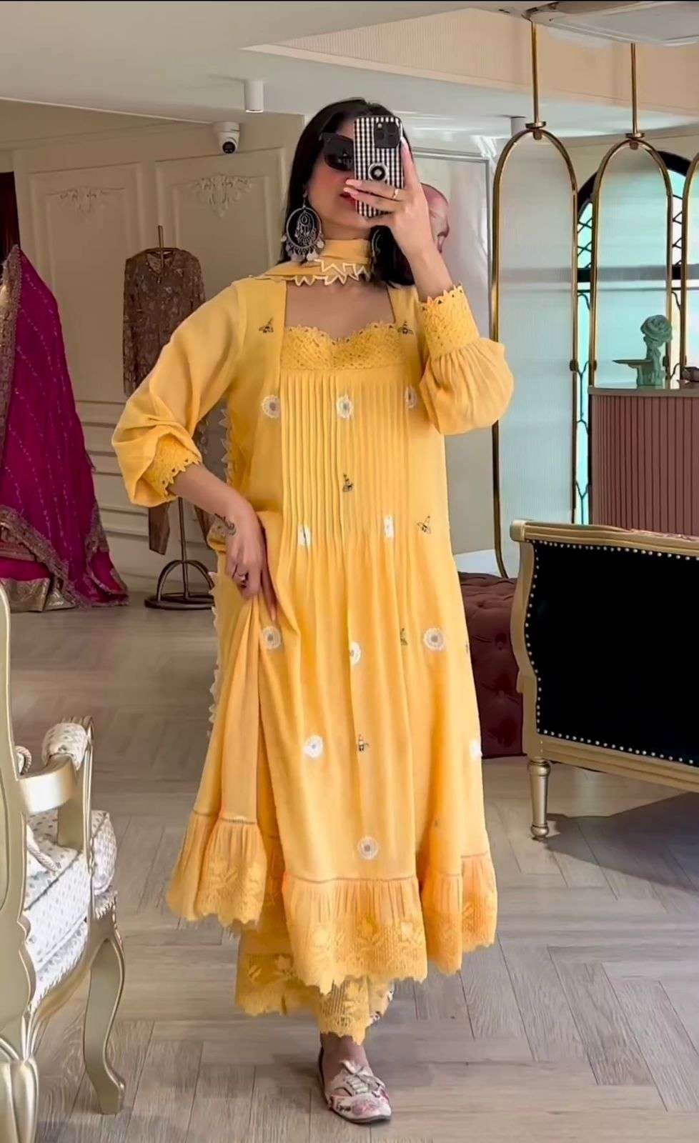 design number pd 1030 ready to wear collection size m to xxl all size ready launching new designer partywear look gown with plazzo n dupatta set designer suit 