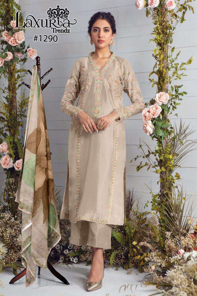 laxuria trendz design number 1290 luxury pret collection in tunic n cigarette pants with dupatta in new colours kurti pant with duptta 