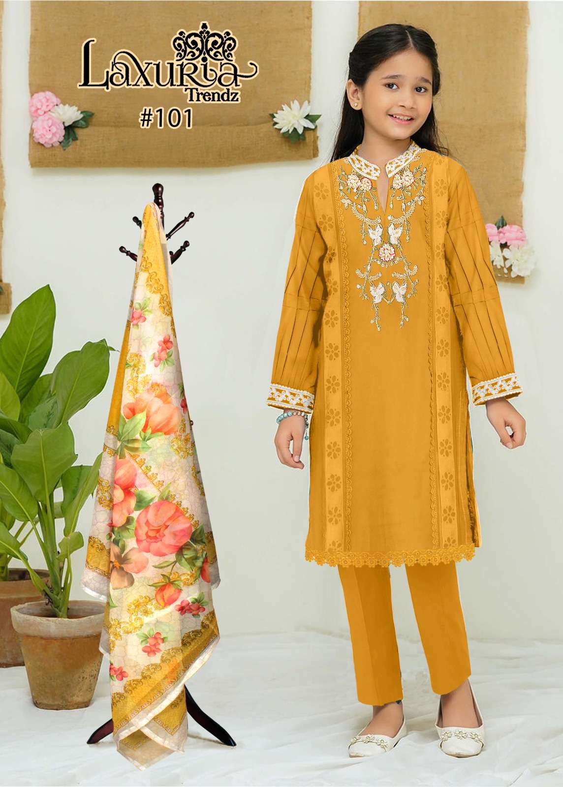  laxuria trendz now launching girls collection design number lt 101 10 to 15 years girls kids wear pakistani suit collection readymade pakistani suit for girls   