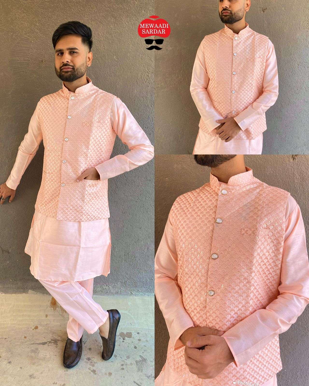 mens wear kurta pyjama manyavar koti 3 kurta pant koti set ready to wear in best 5 trending colour fabric kurta heavy banglori silk both side pocket 