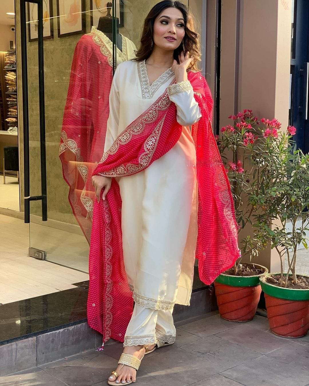 new heer suit set brand showroom piece coding heavy full work featuring beautiful heavy suit set which is beautifully decorated with intricate hand embroidery readymade white suit  
