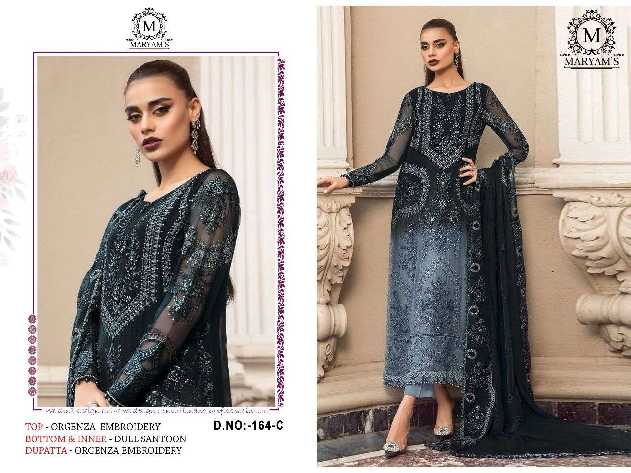 pakistani suit pakistani festive party wear collection suit maryams 164 heavy double tone organza with embroidery sequence work n pearl work suit 