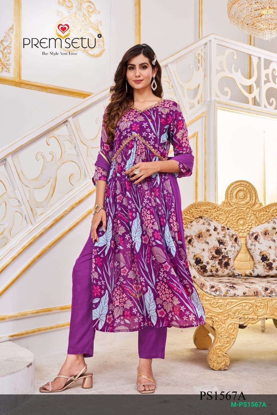 prem setu aliacut readymade suit collection presents super stylish suits for this festive season fabric pure chinnon  sizes m to xxl aliacut readymade dresses collection  