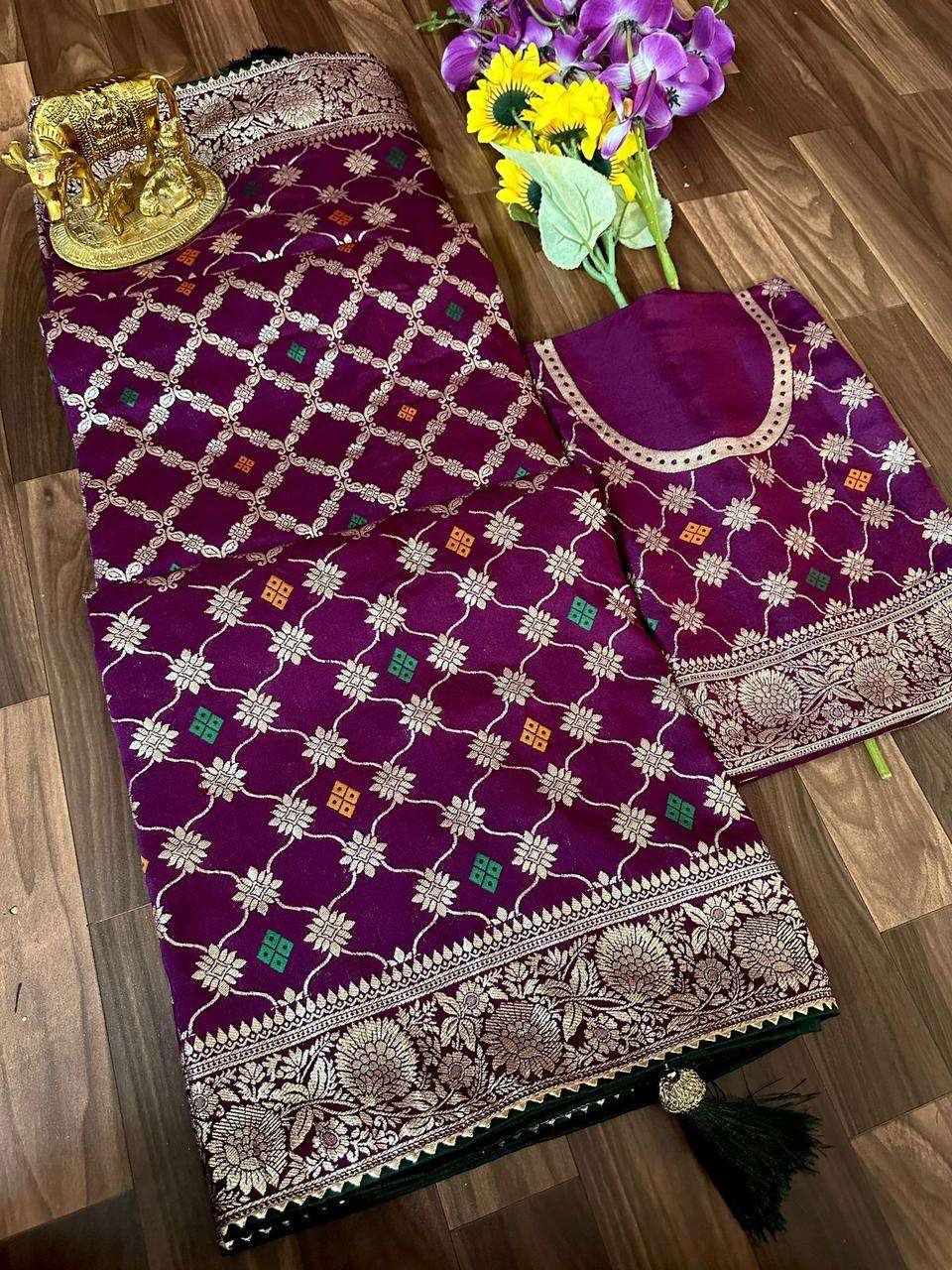 saree and attractive heavy viscose running blouse catalogue avatar half half saree premium viscose dola silk with beautiful viscose jari designer saree with samosa piping border n latkan saree