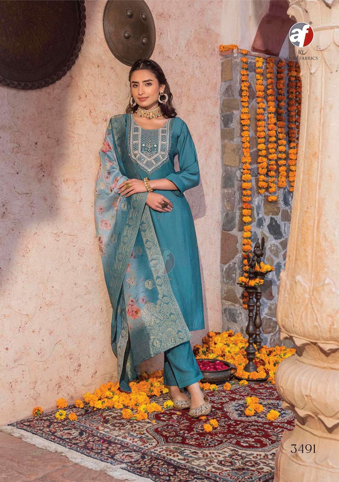 stockourt by anjufabric catalogue sangeet vol 5 series 3491 to 3496 readymade straight suit kurtie pant with straight duppta m to 3xl size partywear suit 