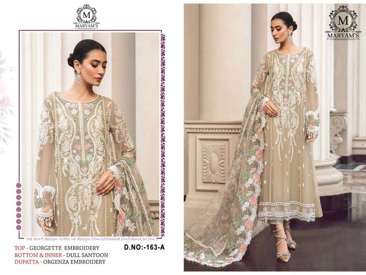  today we are launching exclusively pakistani festive n partywear collection maryams 163 fabric details top  heavy fox georgette with embroidery sequence work pakistani suit 