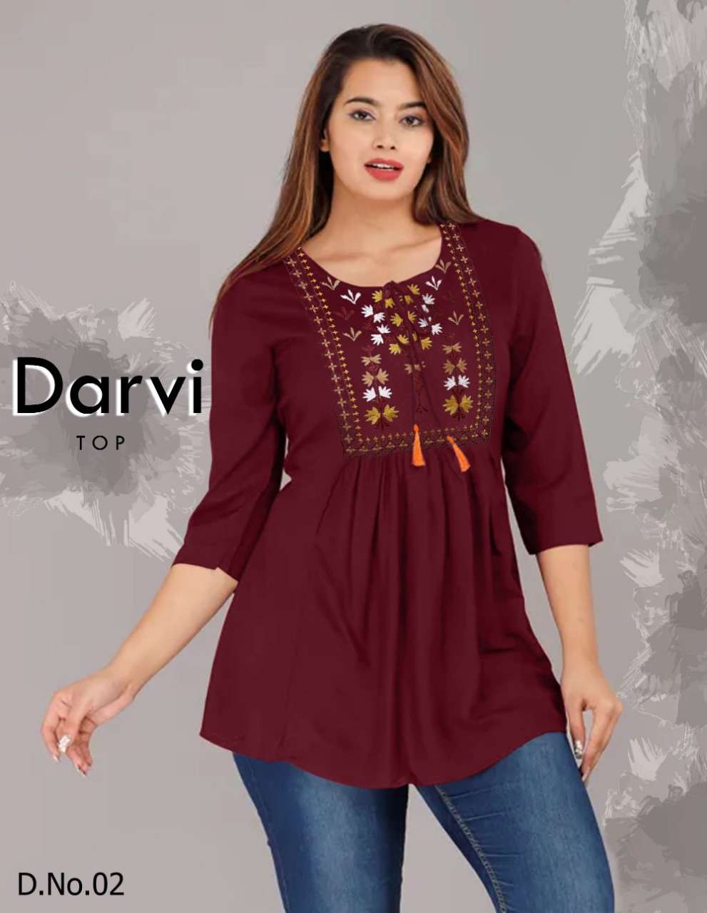 western tops darvi top colour 5 fabric cotton thread work size m to xxl western tops stylish western skirts 