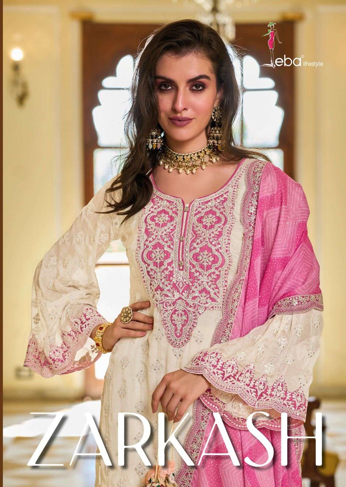 eba lifestyle catalogue zarkash series 1657 heavy embroidery partywear ramzan eid special designer suits collection heavy partywear readymade dresses 