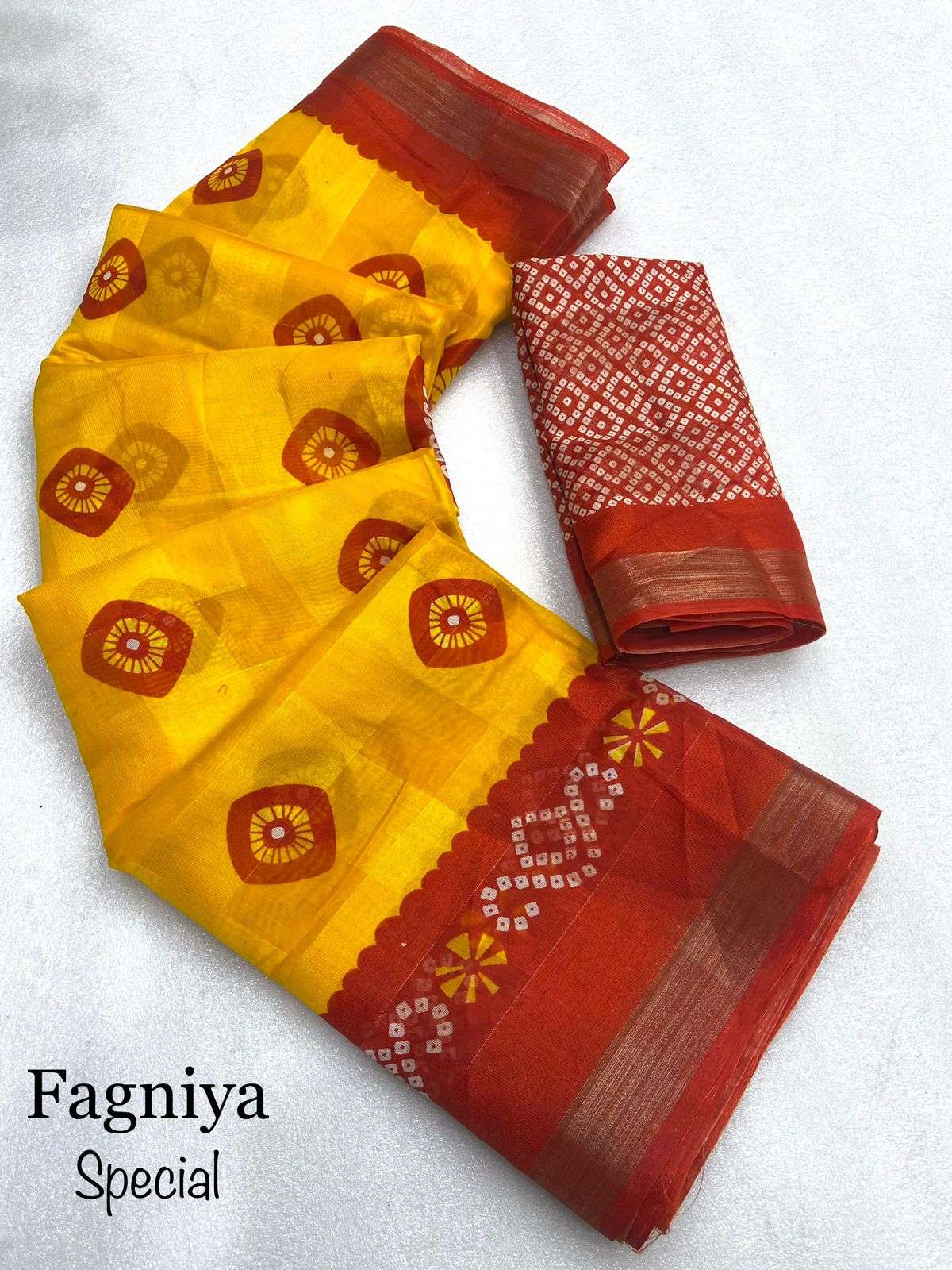 fagniya special saree beautiful kankavati cotton fabric saree with golden zari patta with rich look design running blouse