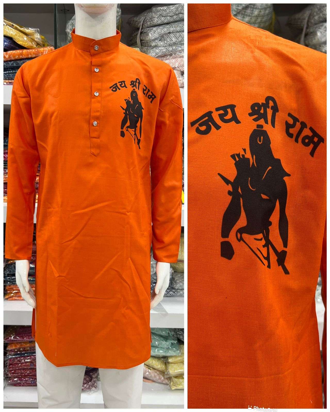 jay shri ram n jay bhim festival special kurta for ram navmi and ambedkar jayanti fabric cotton size m to xxl mens wear kurta payjama 