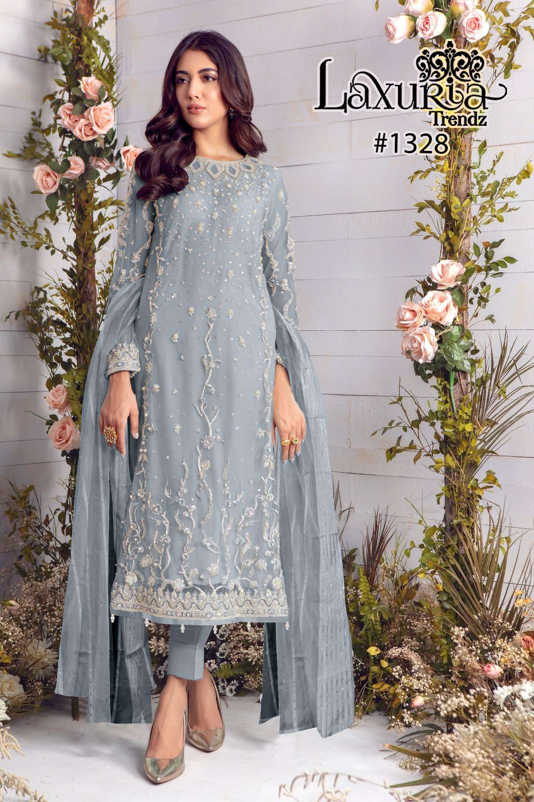 laxuria trendz design number 1328 luxury pret collection in tunic n cigarette pants with dupatta new colour kurti pant with duptta readymade pakistani suit 