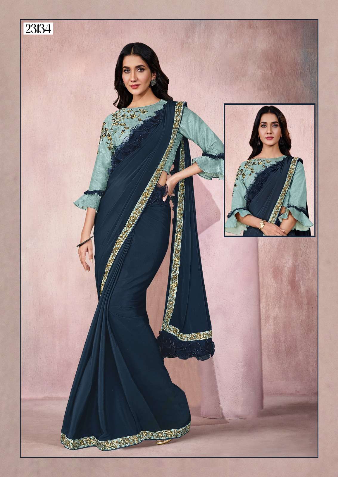 our designer ready to wear saree collection brand name mahotsav catalogue mohmanthan design number 23130 23132 23134 23126 5410 5409b 21814c 21814d 22402 22403 saree 