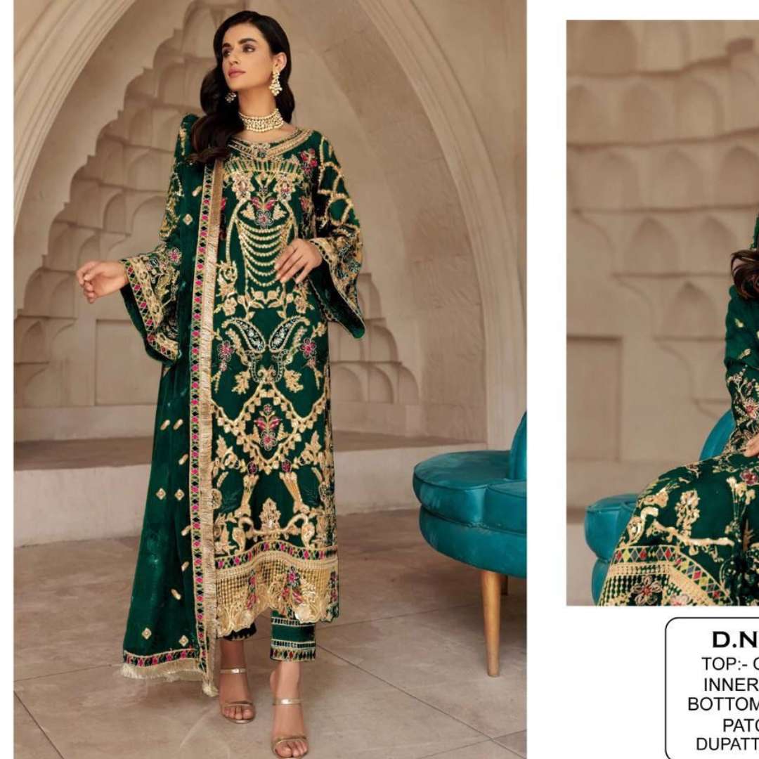 pakistani design kf 130 6 colour georgette with siqunce embroidery work with stone work dupatta nazneen with embroidery work with fancy lace bottom santoon