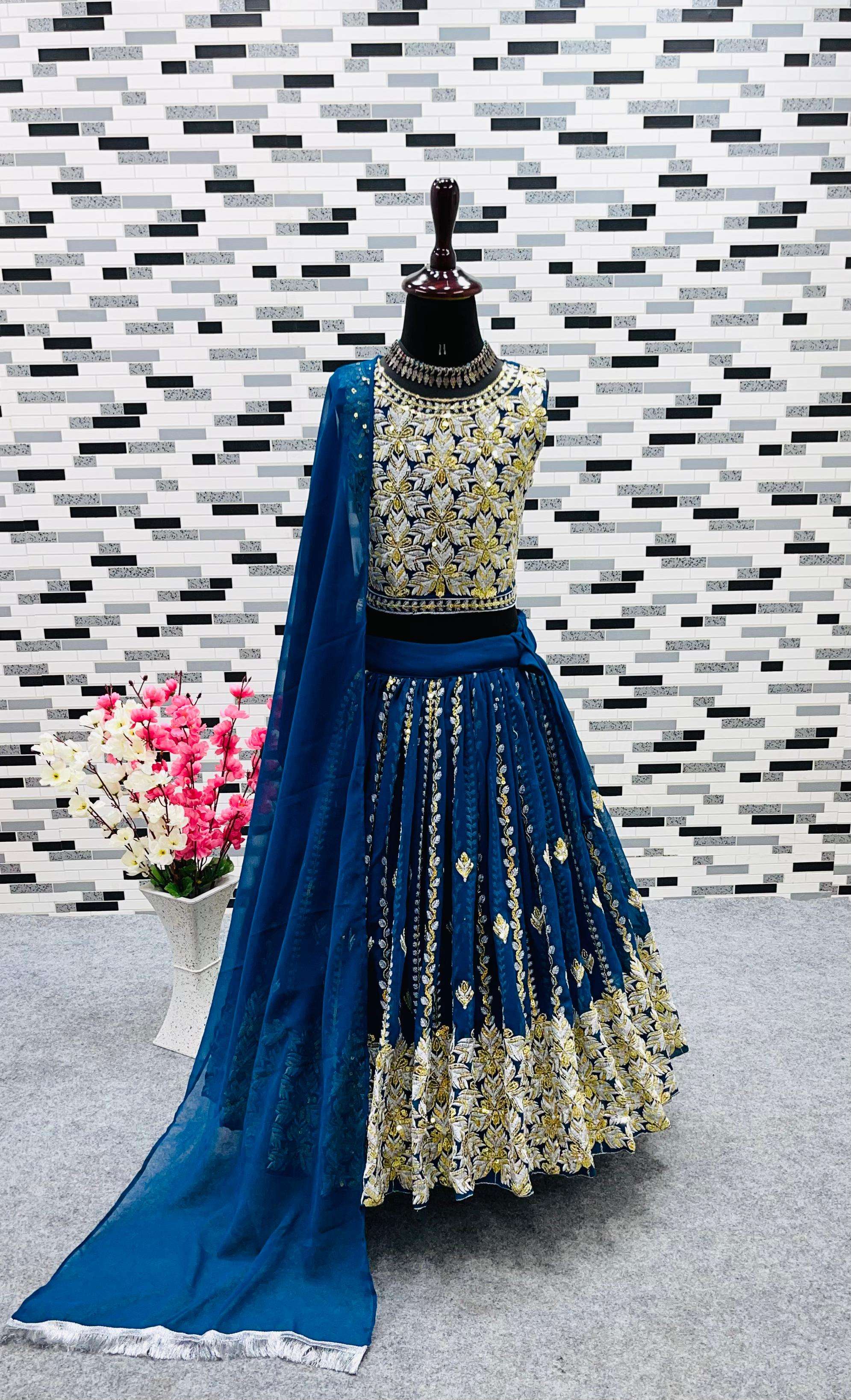 presenting new  designer sequence 5mm embroidery work lehenga choli with dupatta in new fancy style design number oc 129 kids wear lehenga 3 year to 15 year 