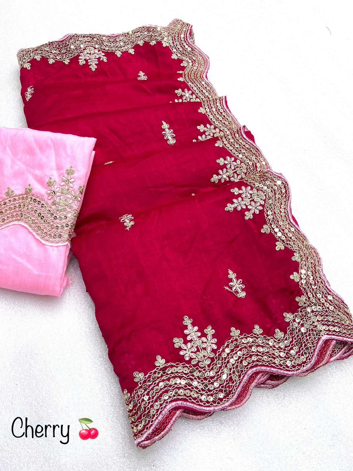 saree beautiful soft vhichitra saree with whole saree cut work border n 5 mm seqance coding work nd multi coding butta in whole saree with rich look piping