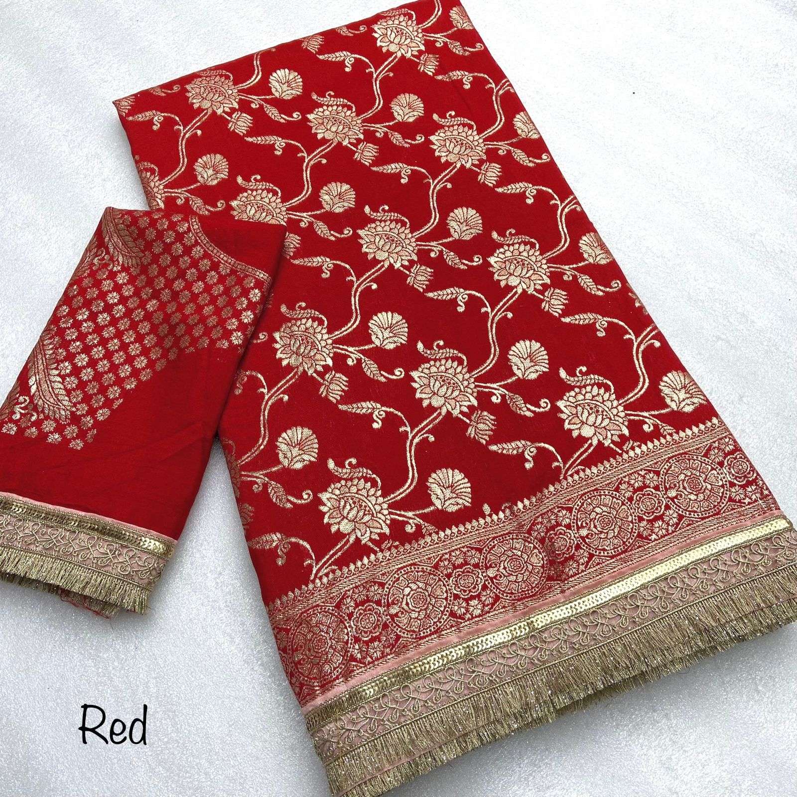 saree beautiful viscose weaving zari zcard saree with whole saree flower design with rich pallu nd plus3mm sequence lace border with broom design zaaler saree