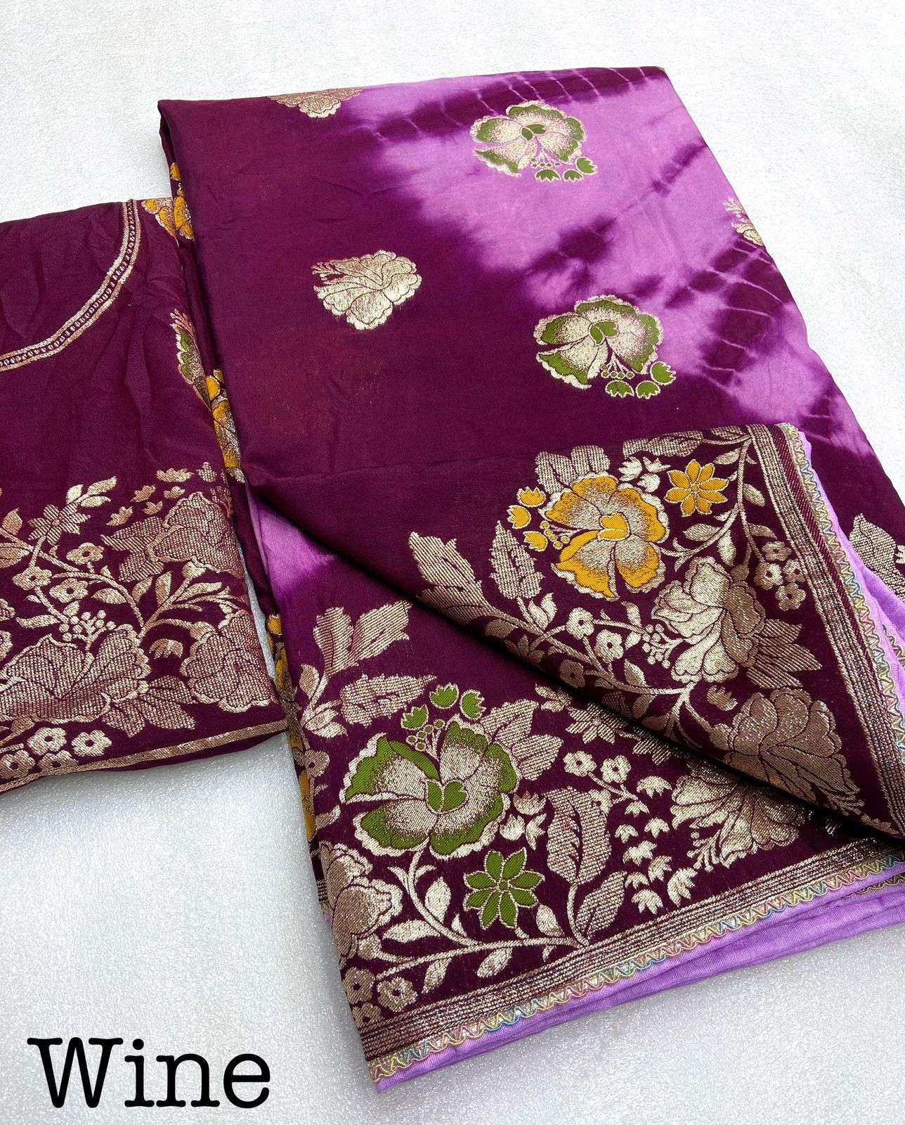 saree ower weaving sibori with meenakari  fabric n details beautiful viscose weaving sibori saree with meena work in flower design with rich look lace border saree 