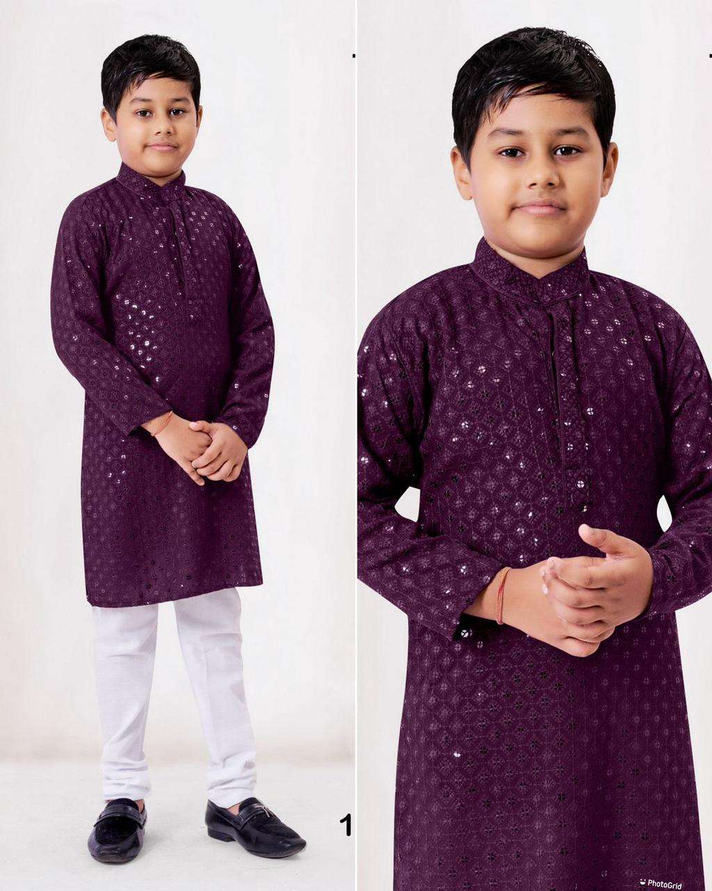 small boys kids wear kurta pyjama prince heavy chikankari kids wear in 9 colors fabric heavy rayon chikankari work with pocket pant cotton