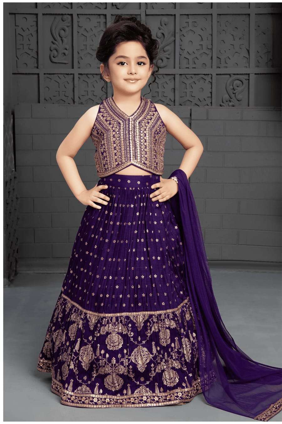 trending sequins embroidered with beautiful  work  stitched lahenga blouse with dupatta for festive season heavy  cotton silk with  beautiful sequnce embroidered work kidswear lehenga choli 