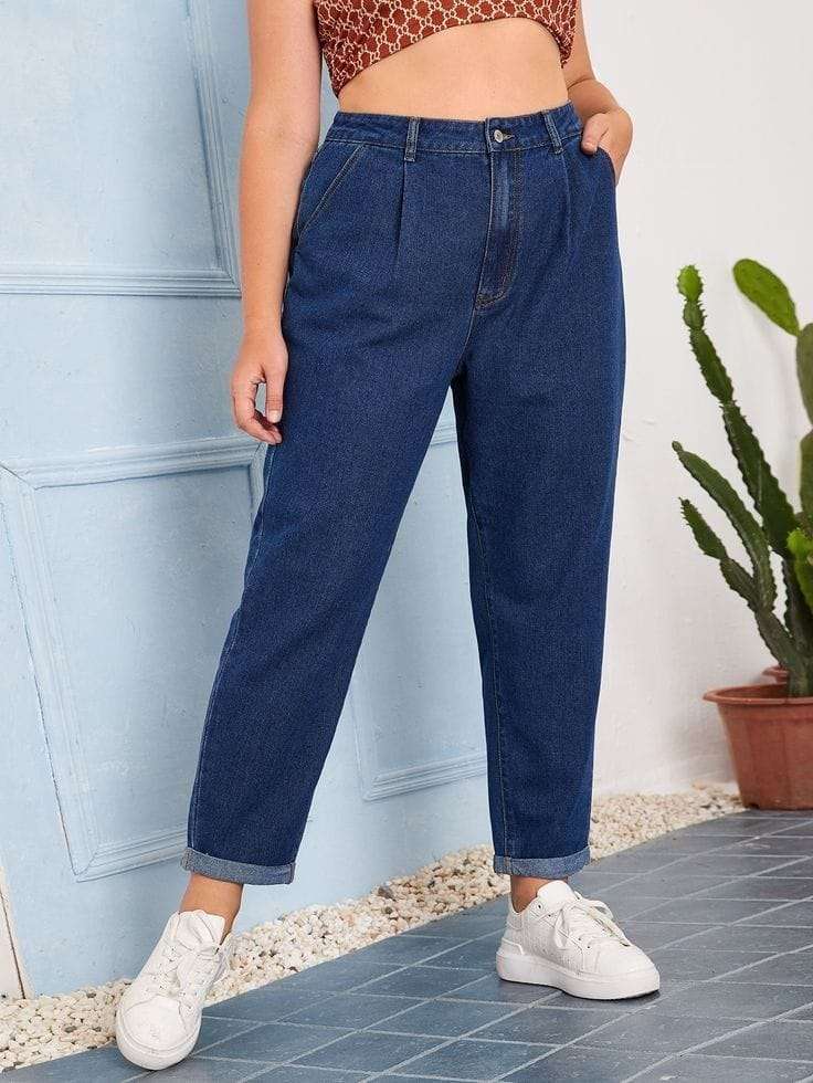 wellcome to the  denim  bottom hub bottom wear denim mom fit jeans fit type loose fit pattern mom fit jeans fabric denim colours 1 dark blue