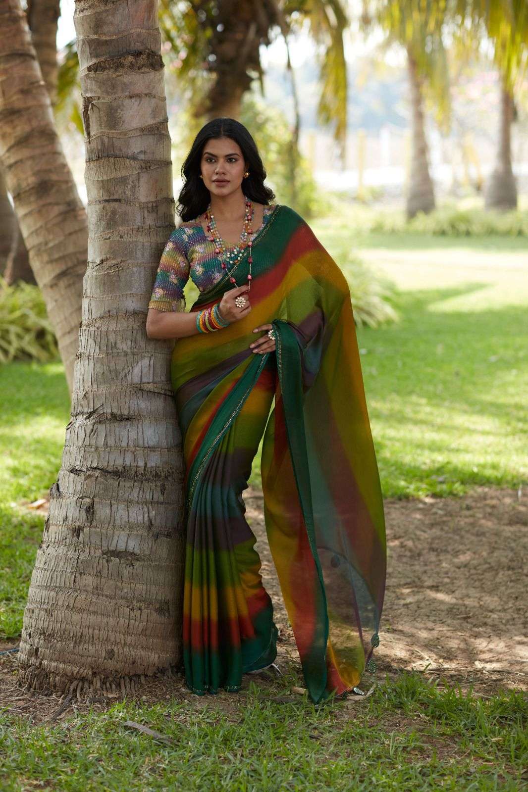 catalogue aruna 3 fabric 3d velvet siffon saree with diamonds on border and printed saree with digital print sequence blouse designer saree partywear saree 