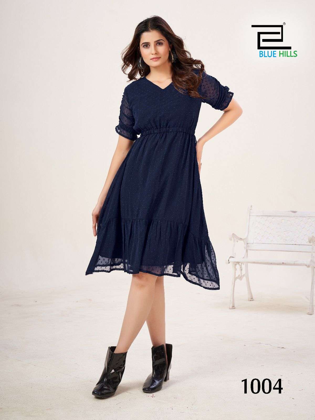 charming summer collection unique sleeves pattern and frill design fabric heavy georgette butti with inner size m 38 to xxl 44 skirt stylish western tops 