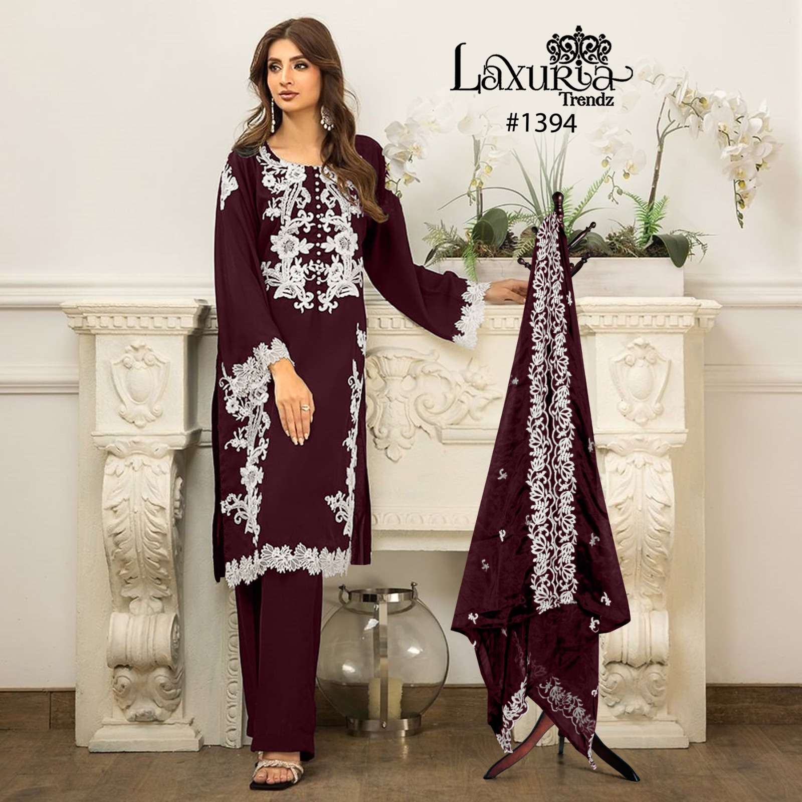laxuria trendz now launching new design with new colours kurti with pant n duptta laxuria trendz design number 1394 designer readymade pakistani suit 