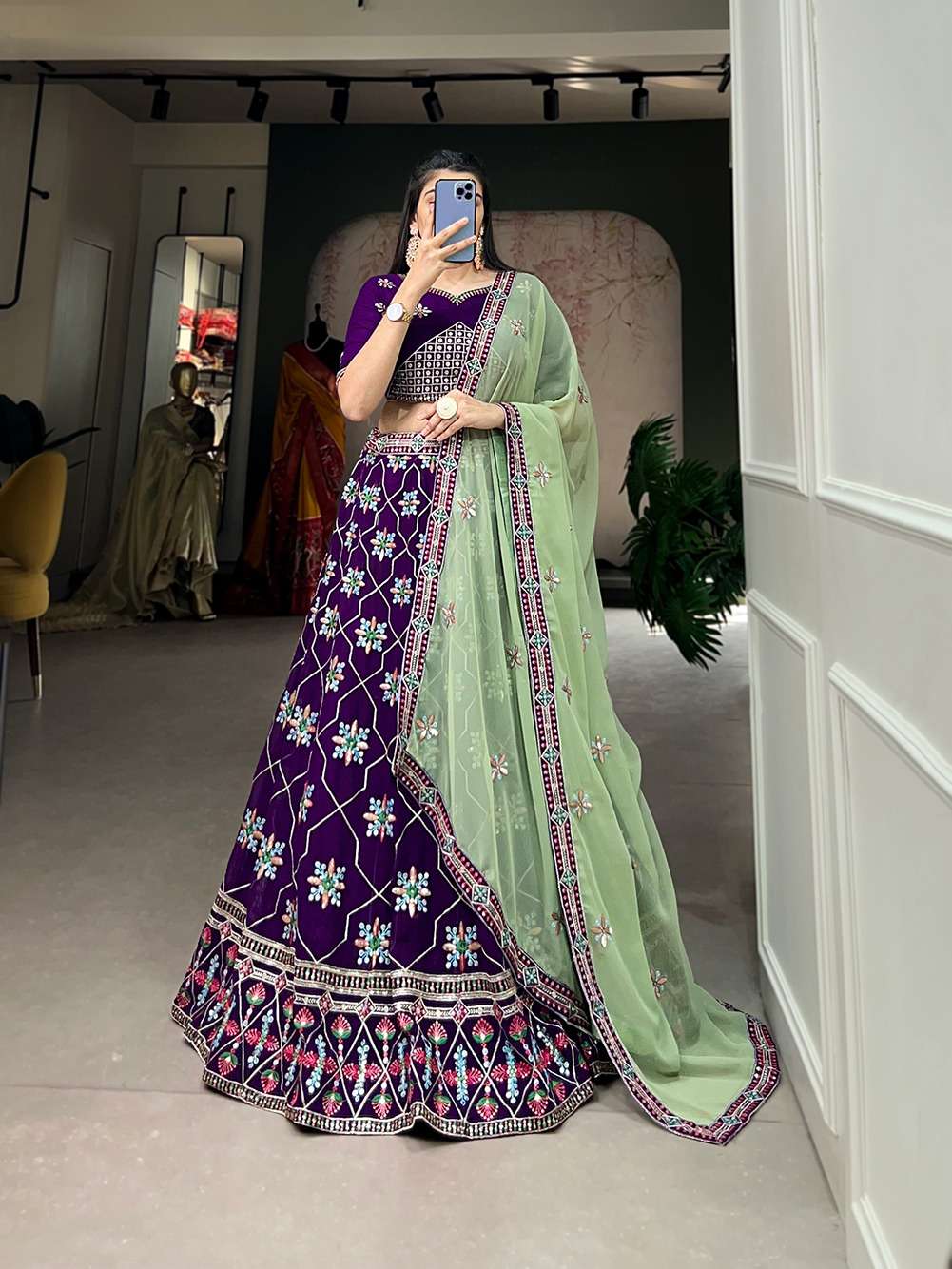 lehenga collection wearing my embroidered lehenga and celebrate the marriage of tradition and contemporary elegance 1700prl 1700tel designer lehenga 