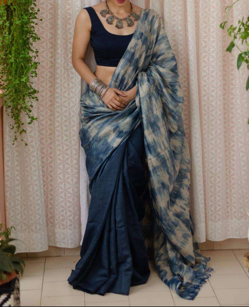 saree show your indianness with a saree fabric chanderi soft with digital print work n running blouse dailywear stylish saree 